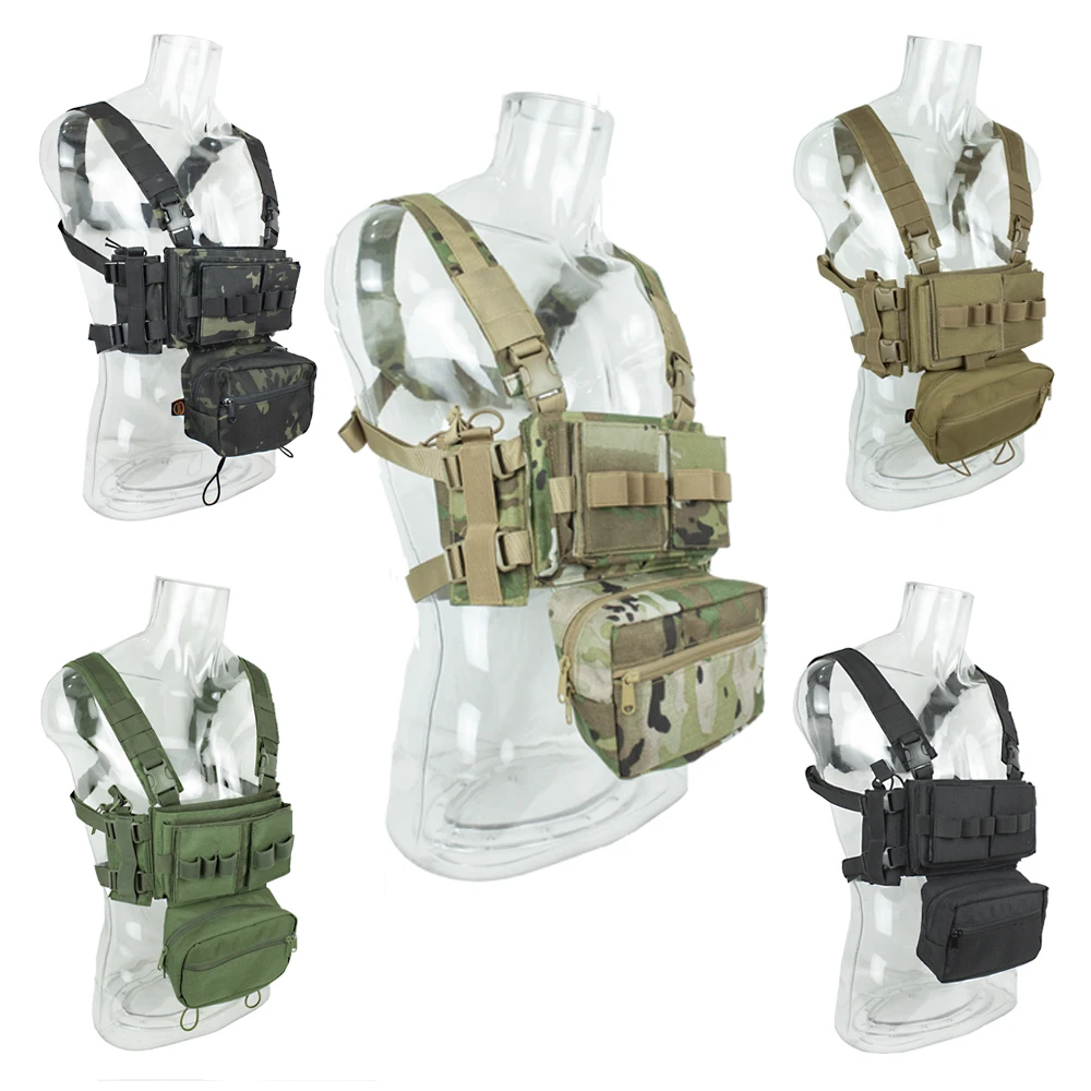 Tactical Combat Quick Release Lightweight Chest Rig fit Training Vest Backpack 