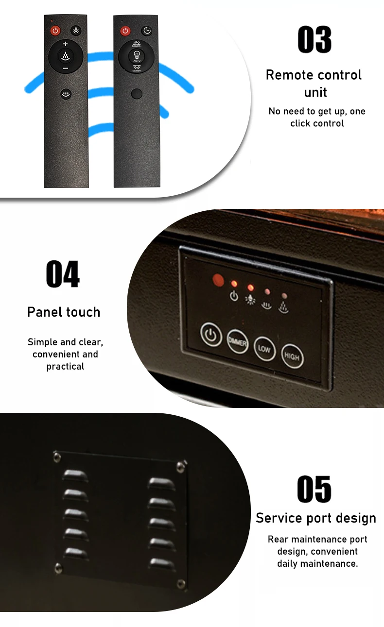 Electric Fireplace, Wall, 20-80W, CRS - detail 8