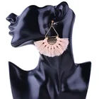 Earrings Drop Fashion Street Style Fan-shaped Fringe Earrings Bohemian Ethnic Style Drop Earrings