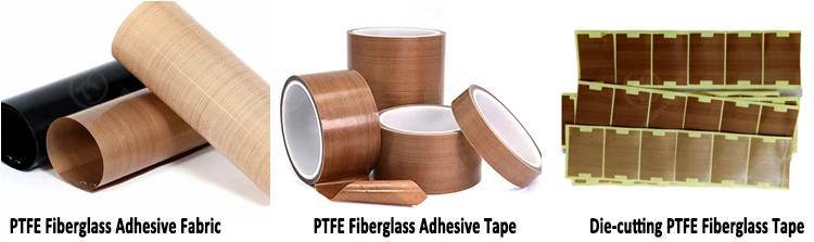 High Temp Self-adhesive PTFE Coated Fiberglass Fabric Tape White Beige Insulation PTFE Cable Film PTFE Gaflon Tape