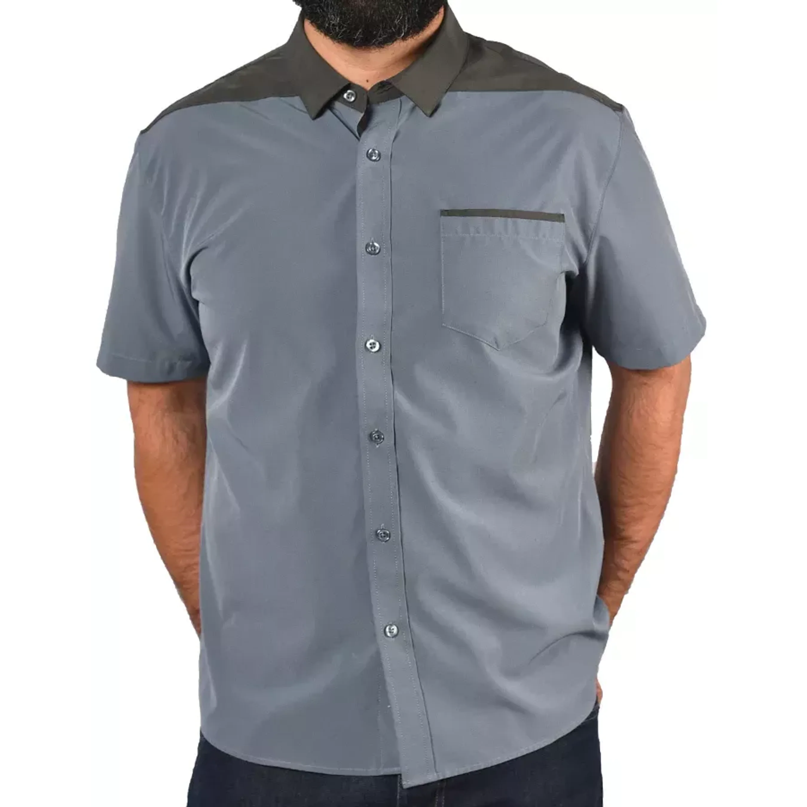 TD Men's Casual Button-Up Shirt Short Sleeve 'Point' Design 100% Cotton Single Breasted Closure Sizes up to 6XL for Summer H0b5aa23cc88248a5971cf8d98fe0916ea