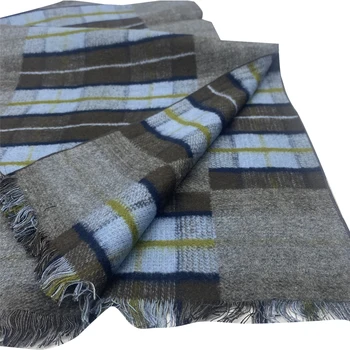 Factory Direct Sale Custom Silk Brushed Scarf Handmade Winter Woven Reversible Jacquard Men Long Scarves With Tassels