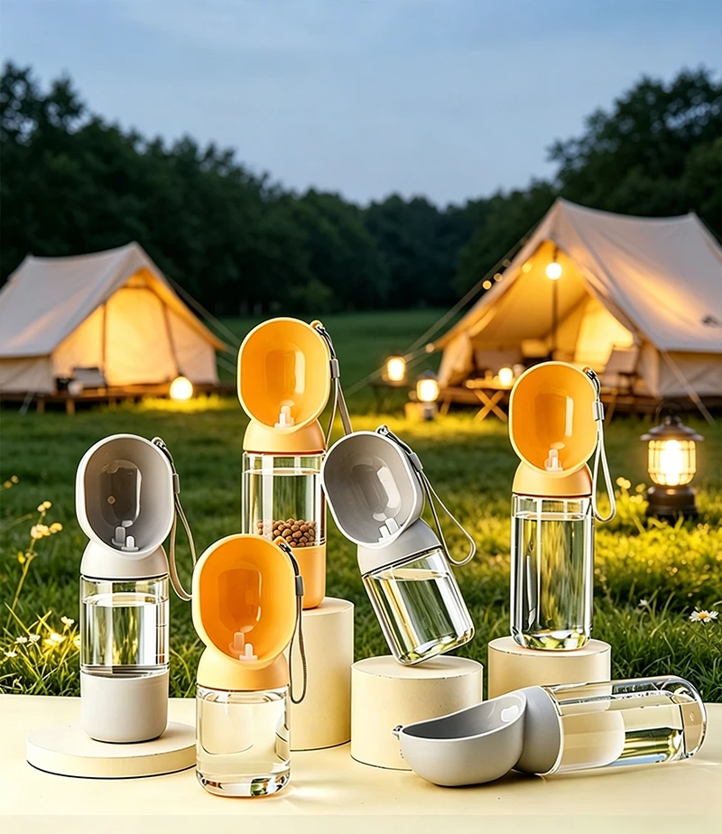 Hot 2in1 Portable Pet Water Bottle for Outdoor Use Convenient Food Water Feeder Ideal for Travel Walking Camping Pet Supplies supplier