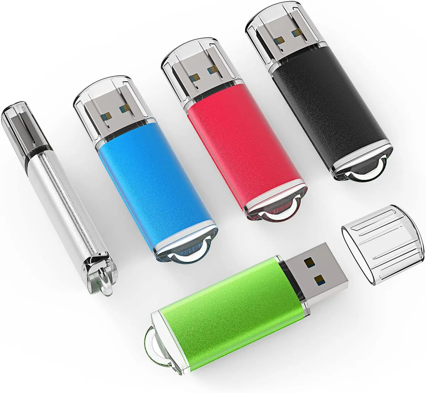 5 Pack 32GB USB 2.0 Flash Pen Drive Swivel Memory Stick Thumb Drive Mixcolor 