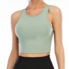 Top Buy Woman Crop Tshirt Sexy Slim Sleeveless Yoga Running T-shirt O Neck Crop Top Women
