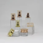 Cap 50g/50ml /120ml/150ml High-End Lotion Cream Jar Spray Glass Bottle With Gold Cap