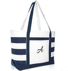 Beach Bag Custom Canvas Beach Bag Outdoor Shoulder Bag Durable Cotton Tote Bag