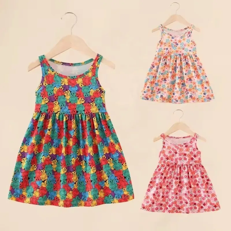 Girls Floral Dress Sleeveless Casual Sundress for Girl 5-12 Years