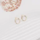 14k Gold Hoop Earring Earrings 14k Hoop Earrings Simple Design 14K Gold Plated Round Design Hoop Earring