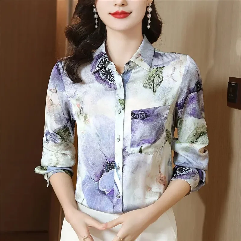 2024 In wholesale Korea women's sweet style white lace loose shirt lantern long-sleeve plus size girl's casual shirt