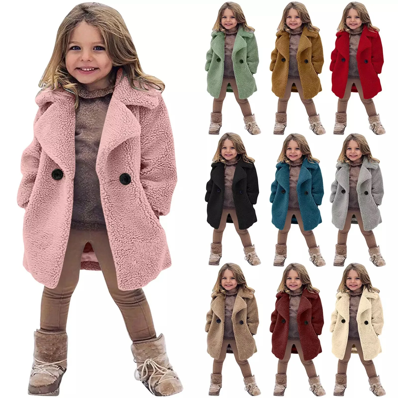 2-9 years old corduroy windbreaker coat 2023 autumn winter new toddler baby girls pink casual shirt long-sleeve jacket