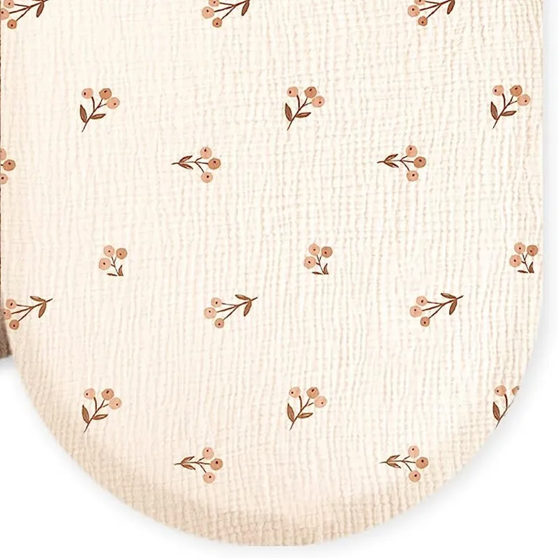 Baby Muslin Bassinet Sheets Soft Breathable Comfortable Cotton Baby Crib Sheets Fits Various Cradle and Bassinet Mattress Pad
