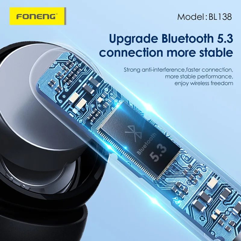 FONENG BL138 heavy bass TWS earphone long standby time sports earbuds