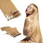 Hair Extension LeShine Russian Blonde Remy Double Drawn Cuticle Aligned Hand Tied Weft Hair Extension