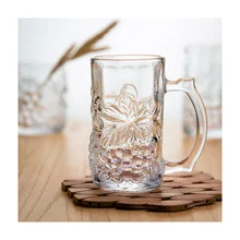 Glass Mug with Handle Beer Mug Restaurant Tabletop Unbreakable Glass Mugs Home Club 2023 Classic Vintage Wholesale