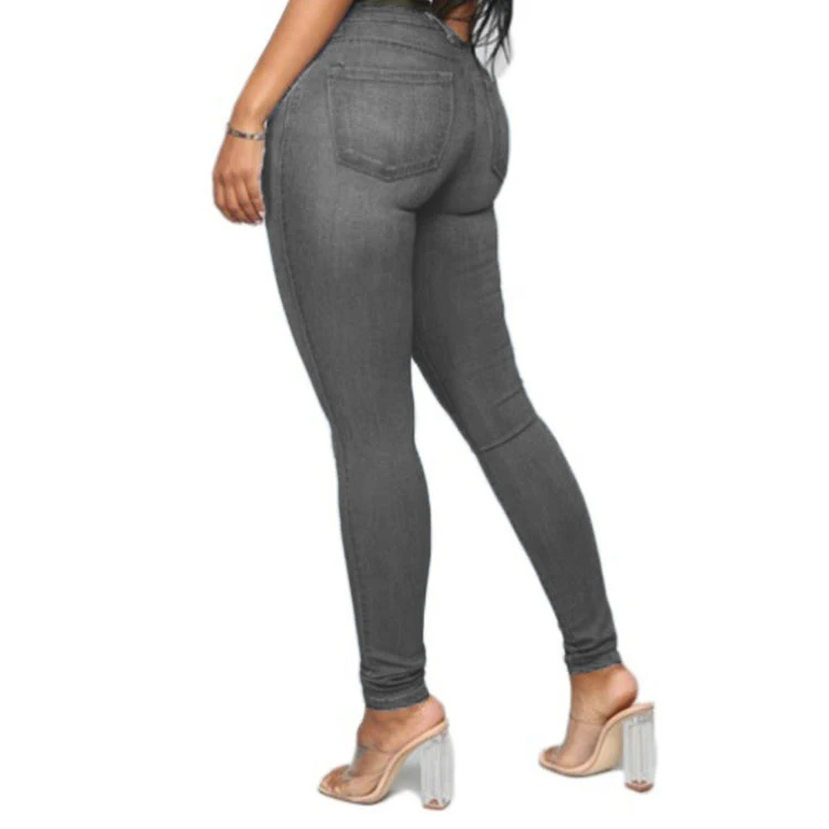 New Arrival Casual Hip Lift Slim Street Style Small Foot Women Jeans Pencil High Waist Skinny Stretch Women Jeans manufacture