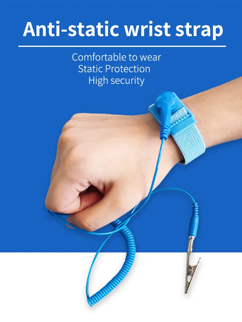 Blue Esd Band Adjustable And High Quality Antistatic Wristband