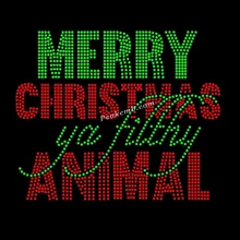 Rhinestone Transfer Hot Fix Rhinestone Iron on Heat Transfer Christmas Design Motif Applique Bling Ready to Press