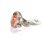 Gems Gold Orange Gems Ring Fashion Wholesale American Gold Plated Paved Diamond Ring 18k Gold Ring Woman Jewelry