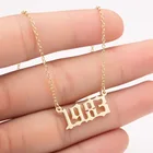 Women's Fashion Trend New Women's Birthday Gift Stainless Steel Year Birthday Number Pendant Necklace