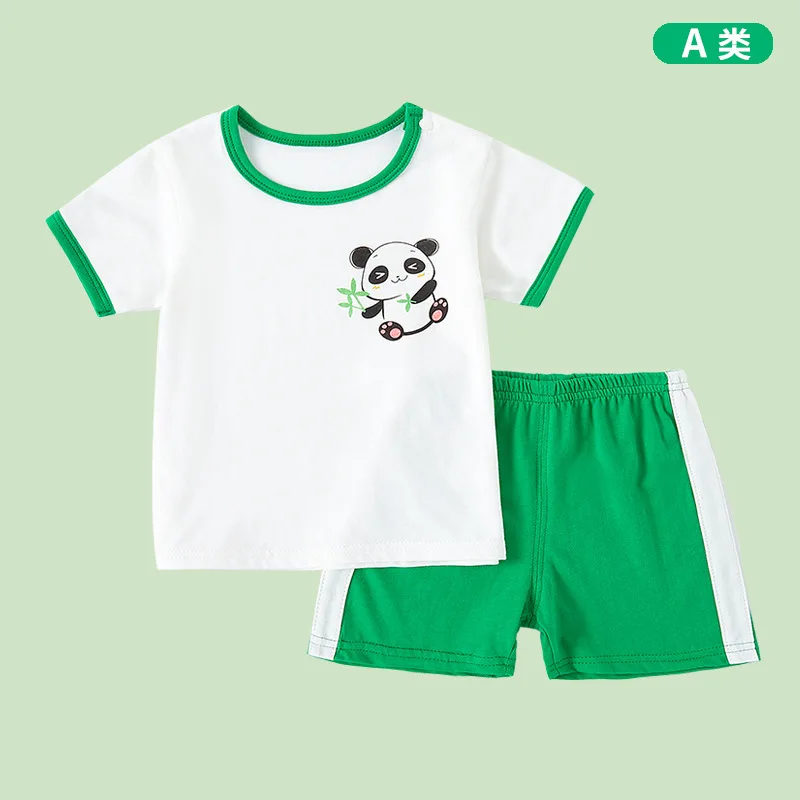 wholesale 100% cotton good quality baby summer clothes short sleeve boys clothes set children clothing