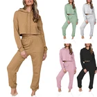 New 2021 Fall New Arrival Lady Hoodie Long Sleeve With Pants Jogger Running Woman 2 Piece Sets