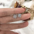 925 Earrings Elegant 925 Sterling Silver Brinco De Prata Fine Zircon Round Shaped Gemstone Stud Earrings