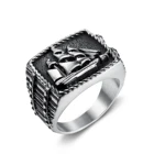 Jewelry OEM ODM 2021 Trendy Biker Jewelry Cool Vintage Sail Boat Mens Wedding Band Ring 925