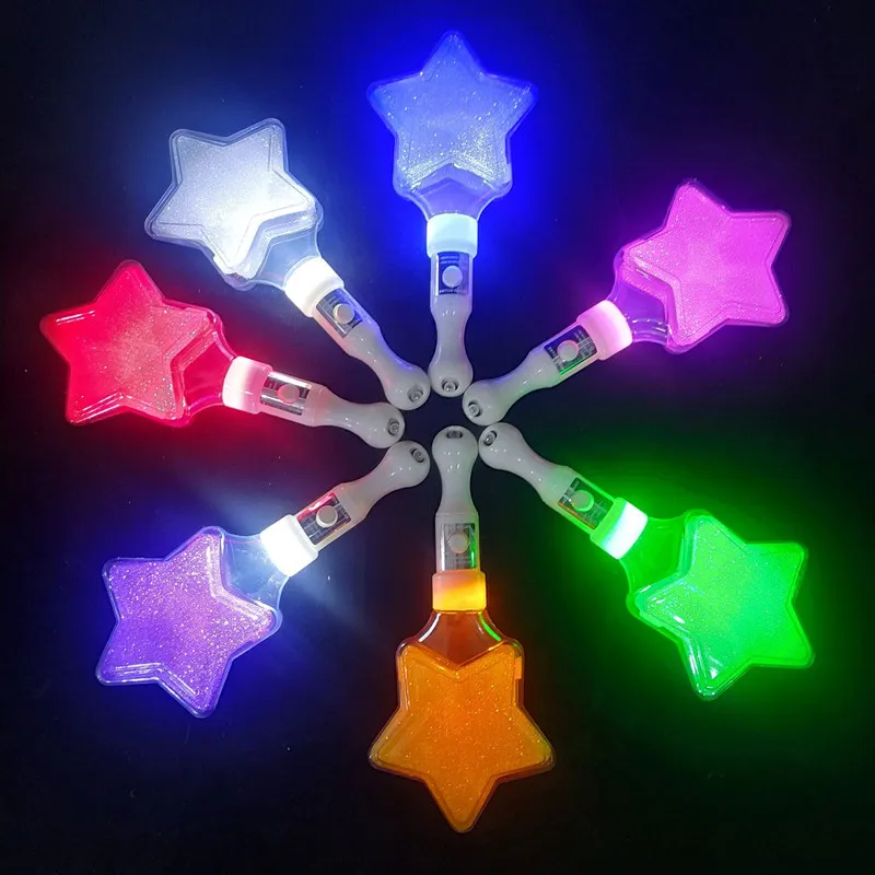 Wholesale LED five-star glow stick light stick star flash glow sticks bulk party supplies with custom logo