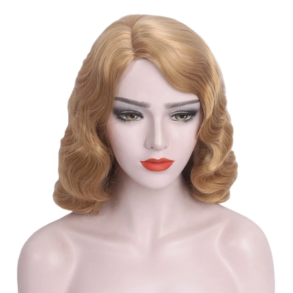 Body Wave Wavy Wig For Women Cosplay Costume Brown 70s 80s Curly Hair  Flapper Wigs - Buy Body Wave Wig,Cosplay Wig,Wig For Women Product on  