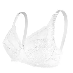 New Arrival White Lace Large Size Women's Underwear Breathable and Comfortable Underwire Bow Bra