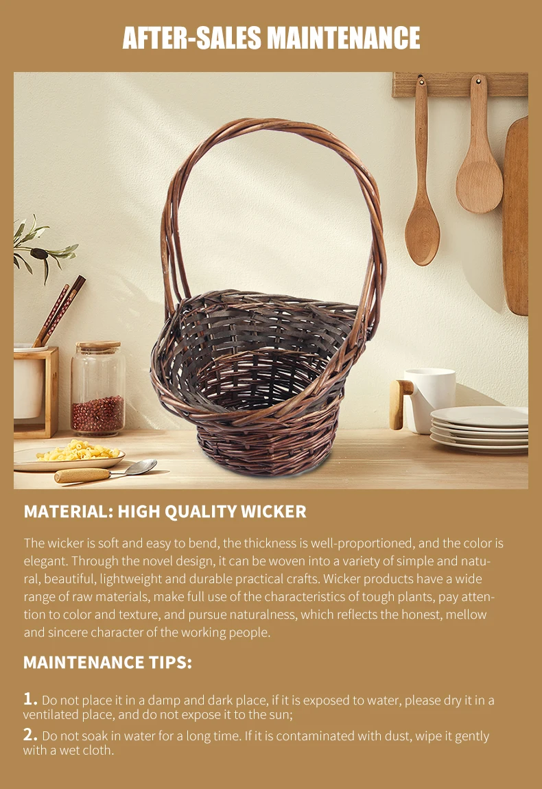 wholesale wicker plants basket/ willow woven big plants pots