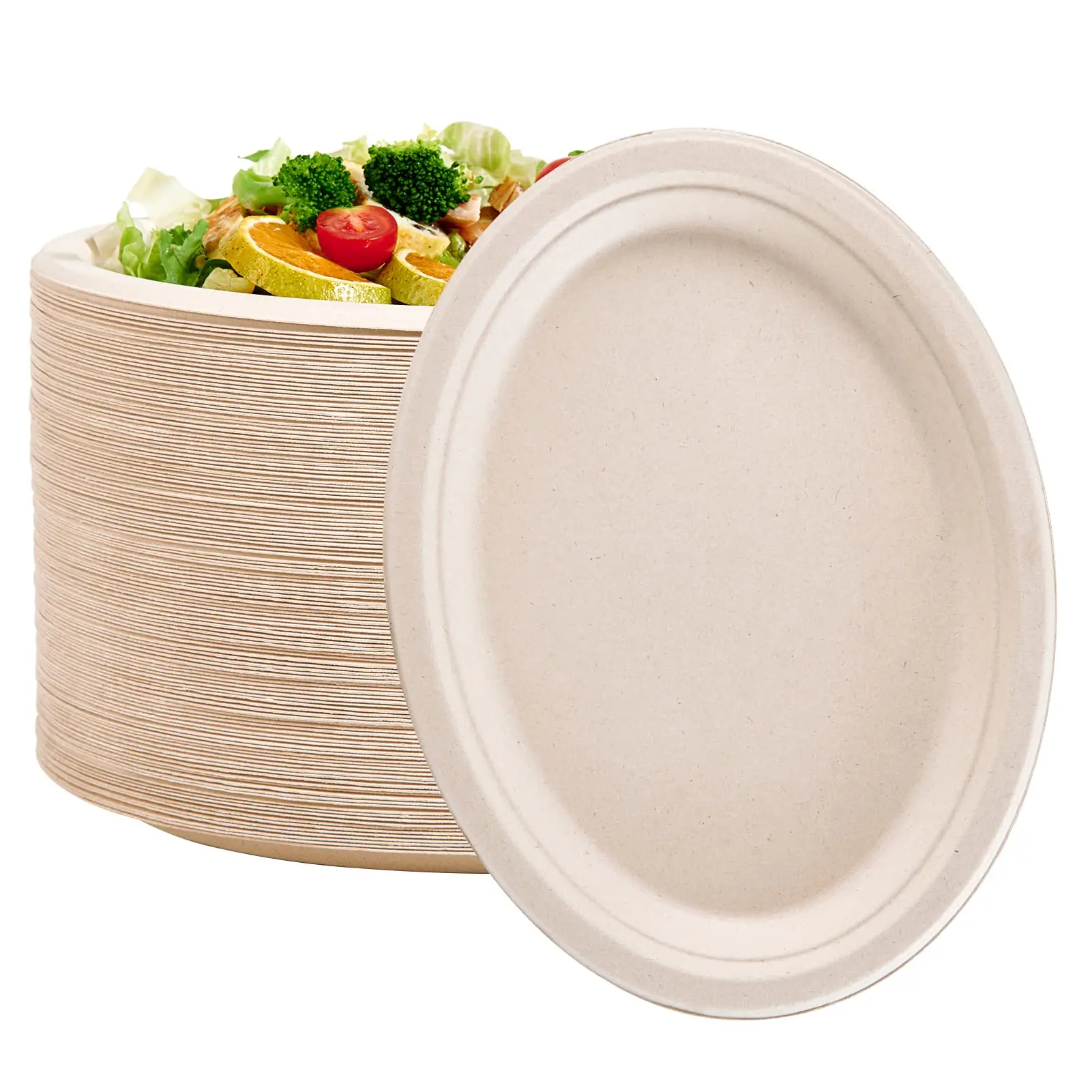 Compostable Oval Paper Plates Inch Super Strong Disposable Paper