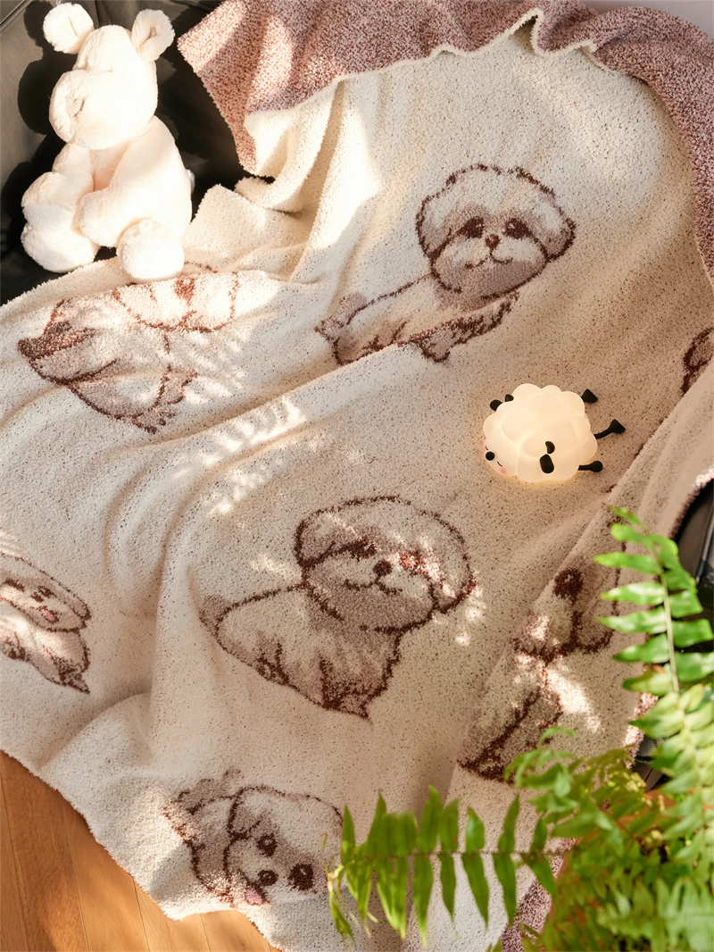 product bd cute puppy knitted blanket soft and comfortable not to be missed for those who love puppies-62