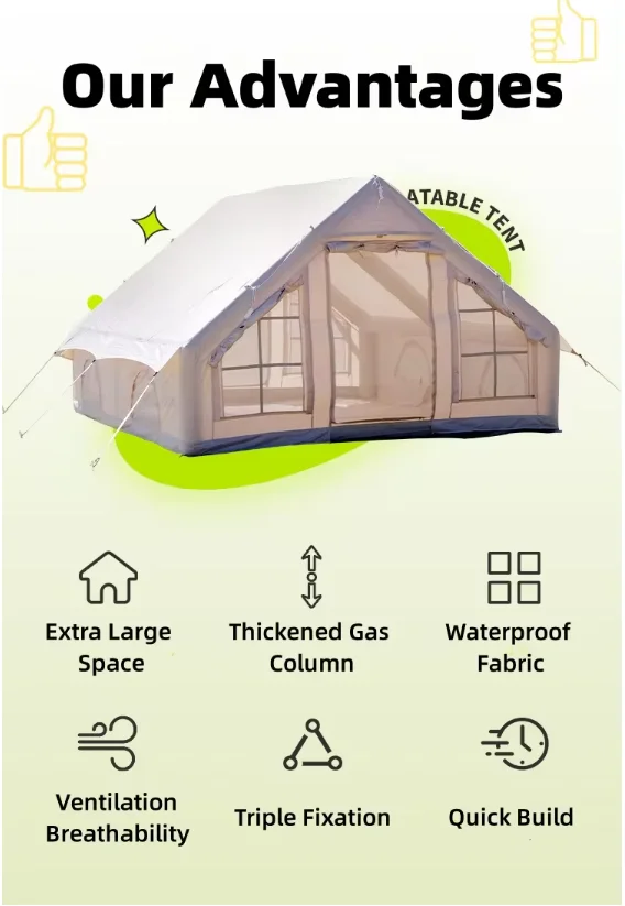 All-Season Outdoor Inflatable Tent Oxford Fabric Rainproof Universal Camping Tent manufacture