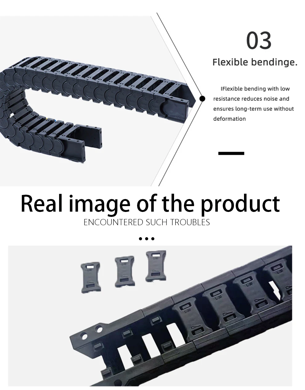 Krius新製品K3.JQ28高速低騒音サイレントナイロンエナジーチェーンプラスチック製ワイヤ保護ケーブルドラッグチェーン