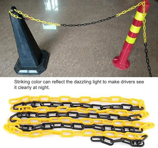 Yellow Weatherproof High Visibility Plastic Safety Chain for Roadway Barrier
