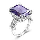 Amethyst 925 Silver Vintage Victorian Rings Women Simulated Amethyst Gemstone 925 Silver Ring