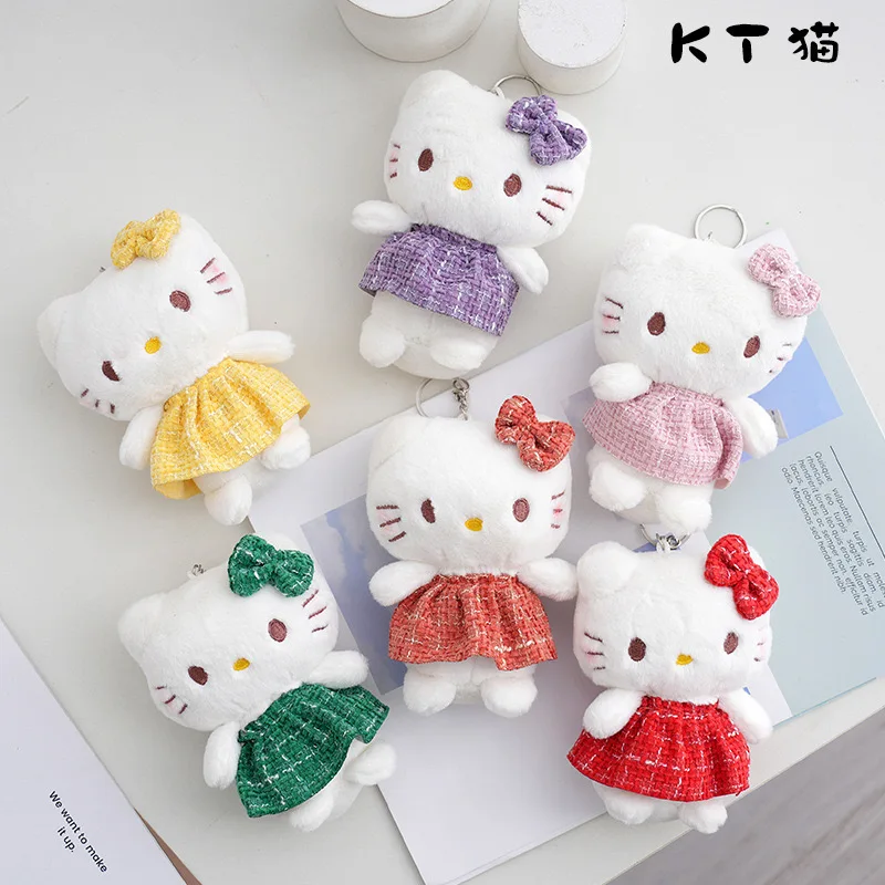 12Cm Kawali H Kitty Plush Toy Keychain Bag Pendant Backpack Decoration Cartoon Cute Girl Gift Room Decoration Doll Plush Toy