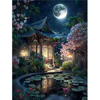 Wholesale garden Diamond Painting Kit, square beads full drill mosaic painting