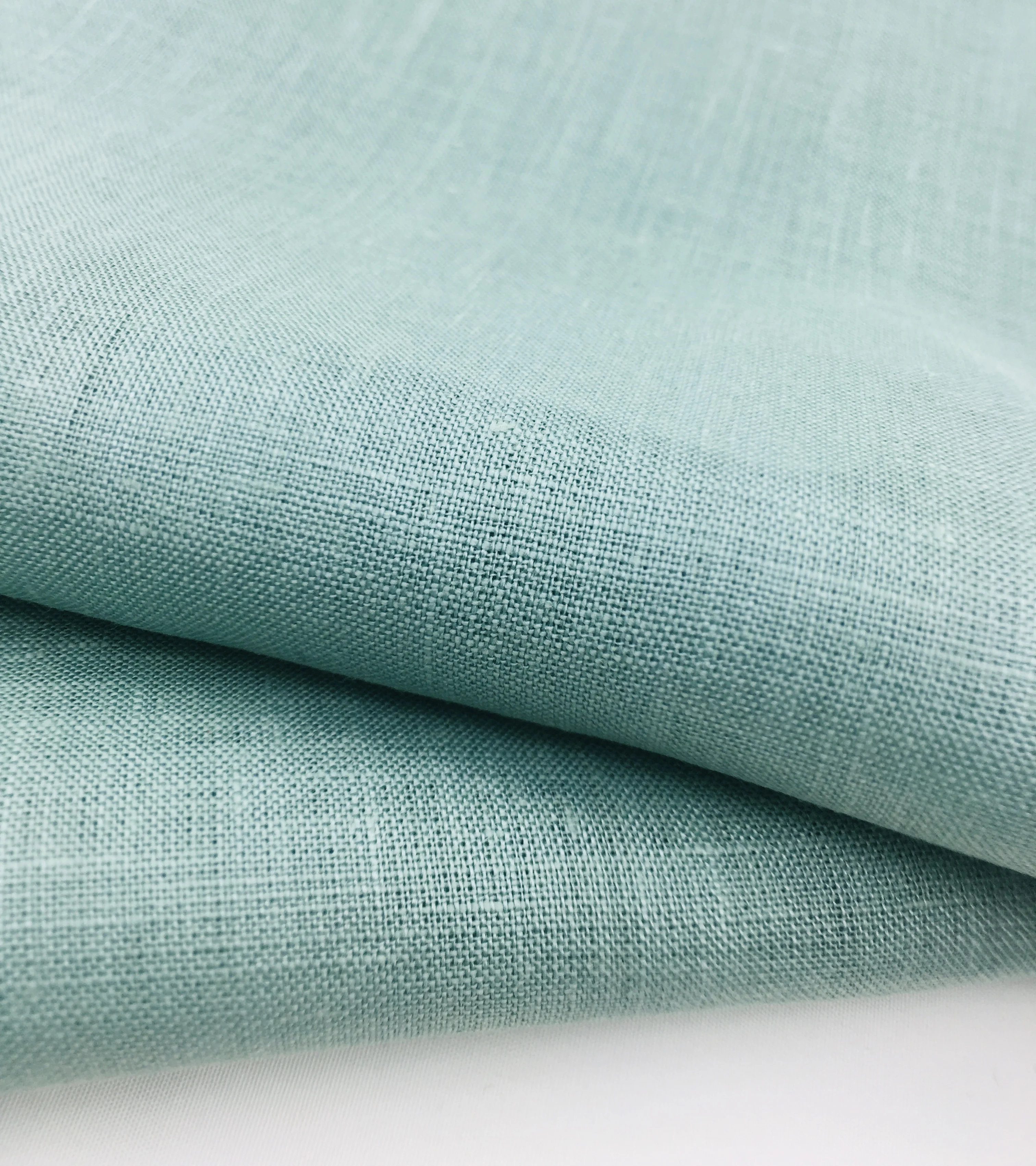 wholesale custom pale green plain fabric 100% pure linen fabric