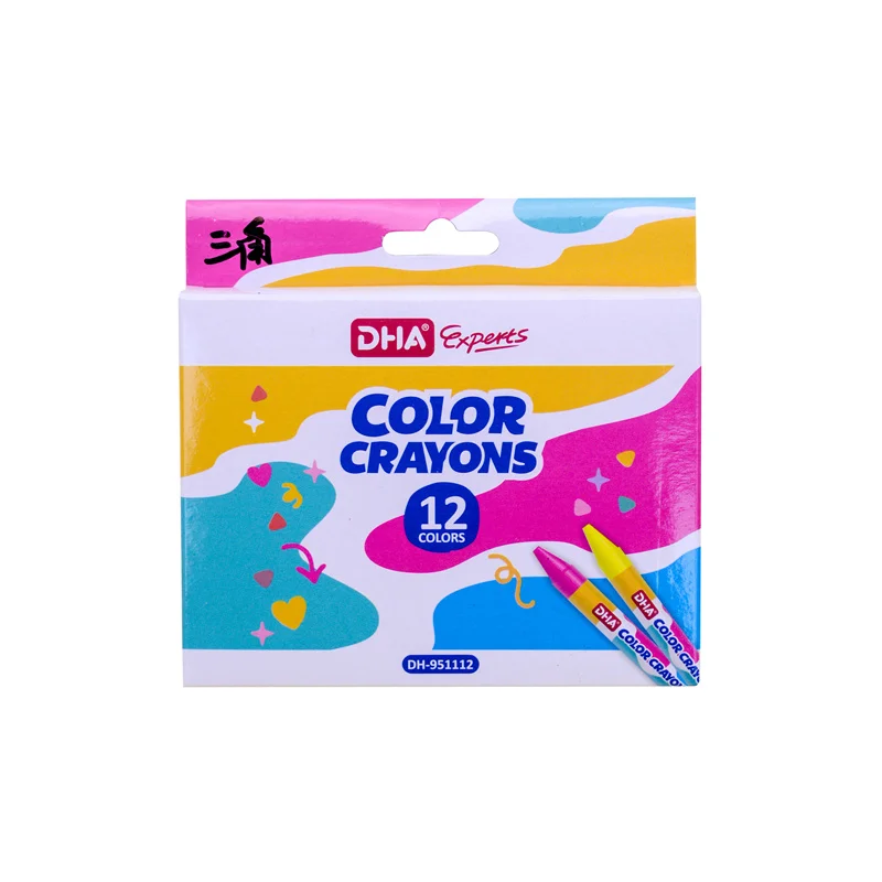 School Art Stationery 12 Colors Wax Crayon Set For Student