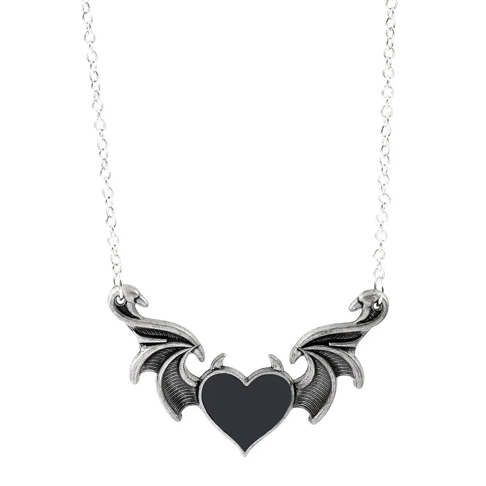 bat wing heart necklace