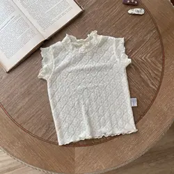 Summer Baby Girls Lace Sleeveless Vest T-shirt