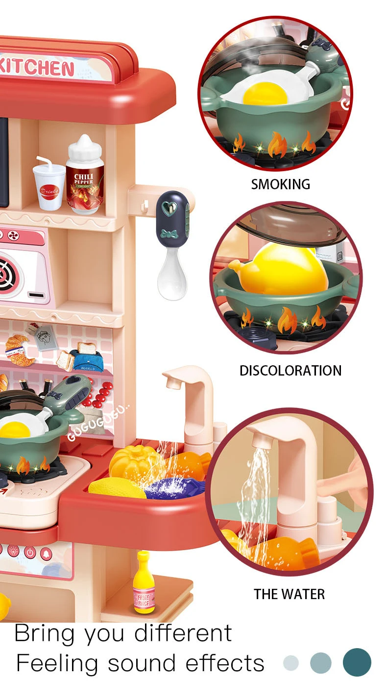 Kitchen Kids Toys Sets Pretend Spray Games 43pcs Mini Kitchen Toys Kids