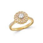 Cubic Zirconia Ring Good Quality Ring Customized Gold Plated 925 Silver Cubic Zirconia Diamond Engagement Wedding Ring