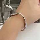 Silver Bangle Sterling 925 Silver Solid Offspring Bangle Cuff For Women