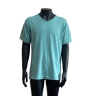 Solid Hot Sale Men'S Solid Color Crew Neck Slub Yarn Organic Cotton T-Shirt