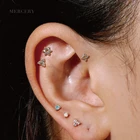 Gold Cz Earring Gold Piercing Stud 14K Solid Gold In Piercing Piercing CZ Helix Earring Stud