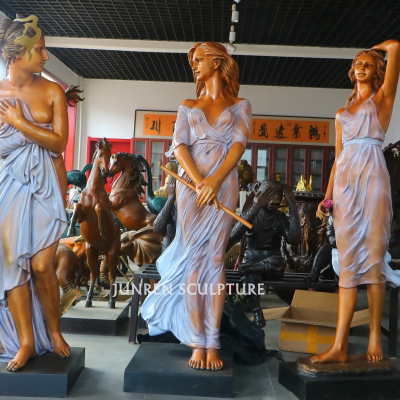 Life Size Bronze Naked Sexy Girl Statue Nude Woman Bronze Statue For